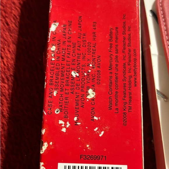 Avon Red Betty Boop Watch with Box . 2008 New - Picture 5 of 7